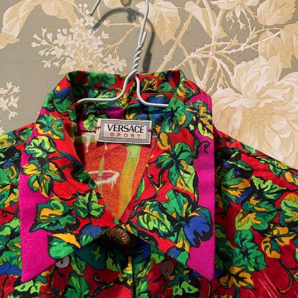 VERSACE Versace all-over pattern silk shirt blouse - image 2