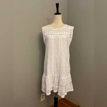 BB Dakota White Lace Mini Shift Dress - Size Small