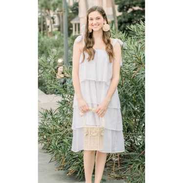 NEW Victoria Dunn Bennet Eyelet Tiered Midi Dress… - image 1