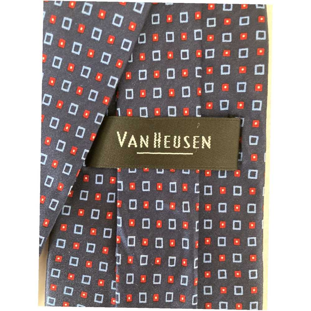 Van Heusen Navy Blue and Red Circle Pattern Silk … - image 4