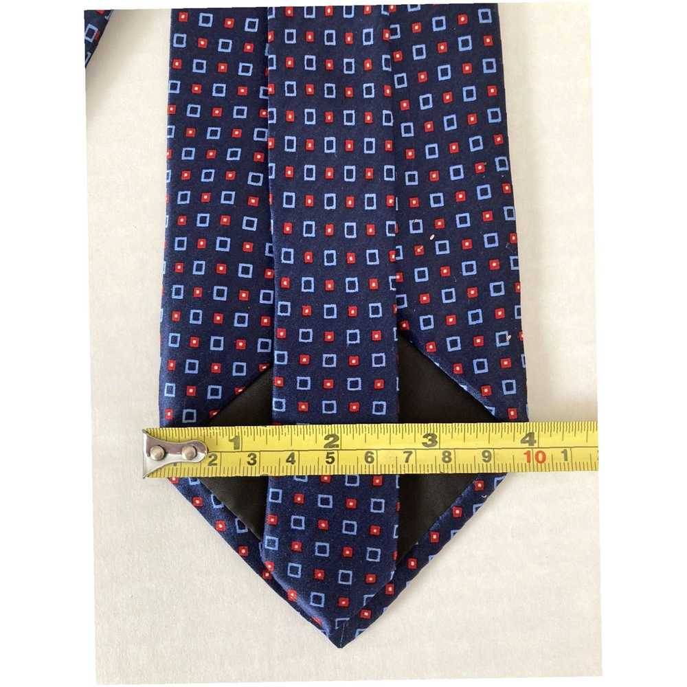 Van Heusen Navy Blue and Red Circle Pattern Silk … - image 6