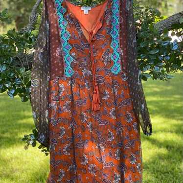 Sundance Flowy cottage core dress with tassel det… - image 1