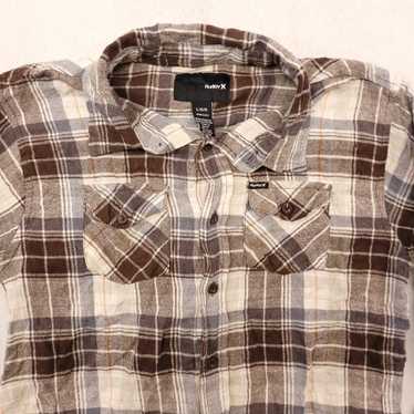 Hurley Hurley Madras Flannel Shirt Mens Size Large