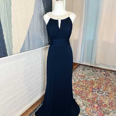 JS Boutique Beaded Neckline Formal Cocktail Gown