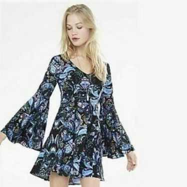 Express Paisley Fit And Flare Dress