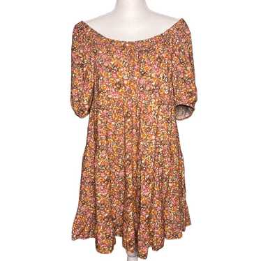 Wild Fable Dress Size Large Brown Cottage Ditsy Fl