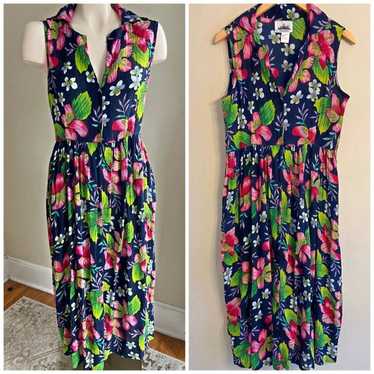 VINTAGE Metropolitan 90’s floral hibiscus tropical