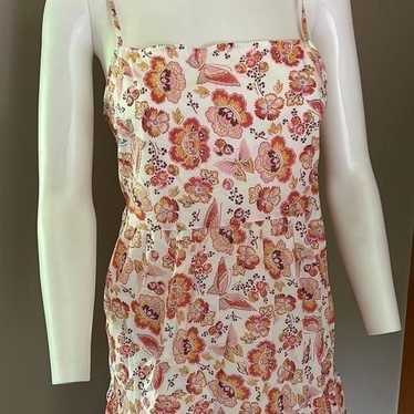 LOFT Large Butterfly Sundress pink and orange Flor