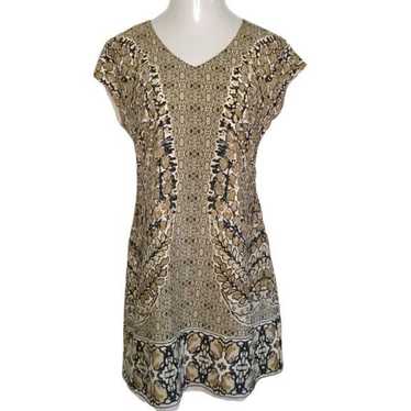 New ISAAC MIZRAHI LIVE Tan Black Animal Print Lin… - image 1