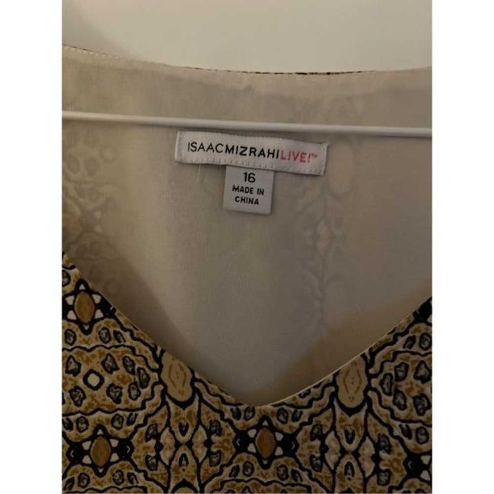 New ISAAC MIZRAHI LIVE Tan Black Animal Print Lin… - image 7