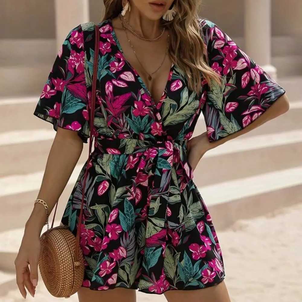 BOHO FLORAL PRINT ROMPER - image 5