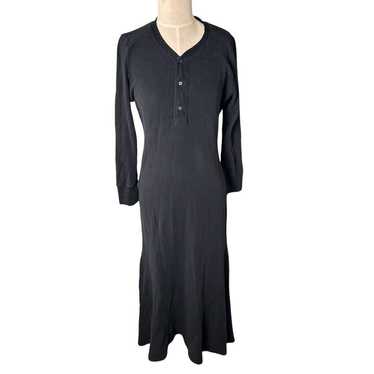 Polo Ralph Lauren Dress Black Maxi Henley Waffle … - image 1