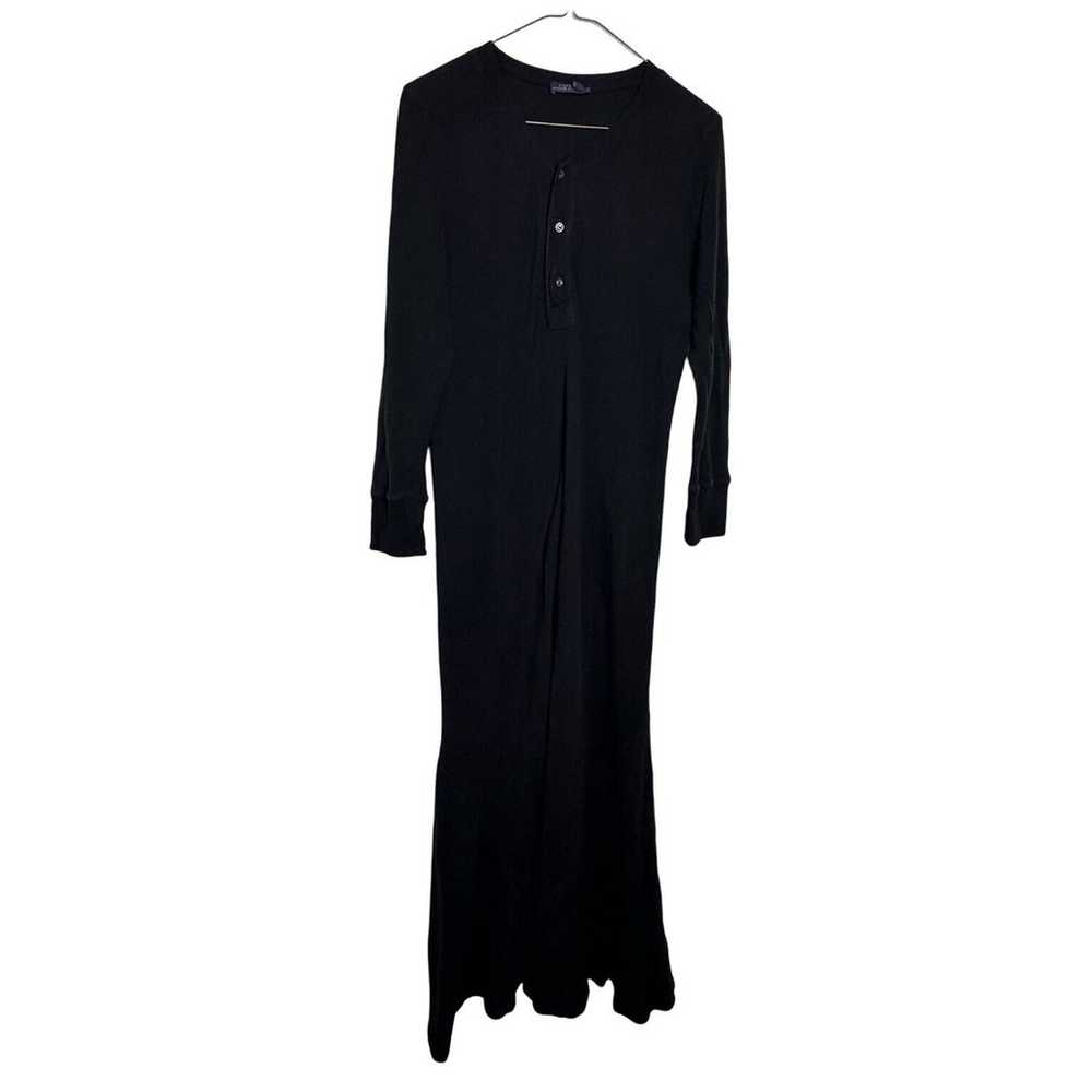 Polo Ralph Lauren Dress Black Maxi Henley Waffle … - image 2