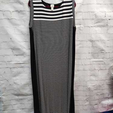 Chicos Dress 3 X Lg Stretch Tank Maxi Striped loos