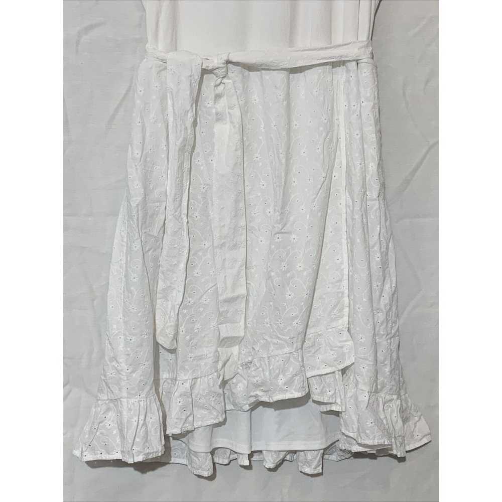 Lane Bryant White Lacy Sleeveless Tie Dress Size … - image 2