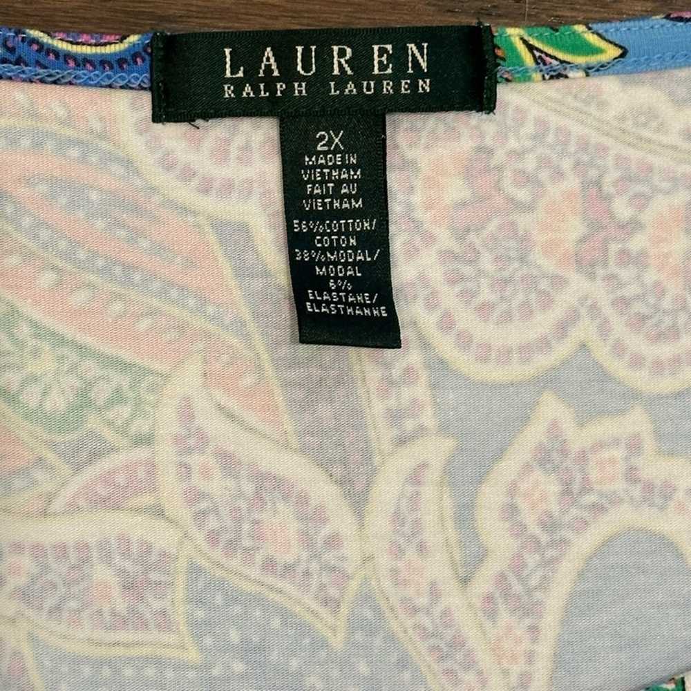 Ralph Lauren Size 2X Blue Multi Color Paisley Dre… - image 5