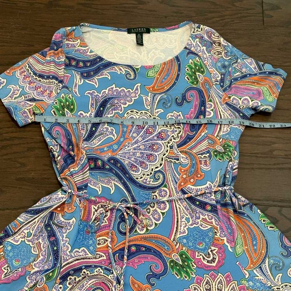 Ralph Lauren Size 2X Blue Multi Color Paisley Dre… - image 8