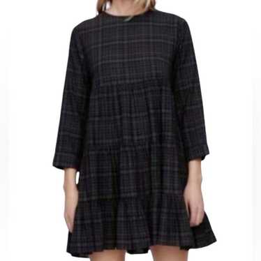 Zara Plaid Tiered Mini Dress