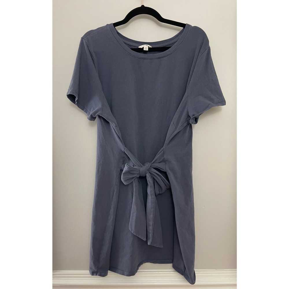 Slate Blue Periwinkle Tie Waist T-Shirt Dress 2X - image 1