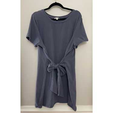 Slate Blue Periwinkle Tie Waist T-Shirt Dress 2X - image 1