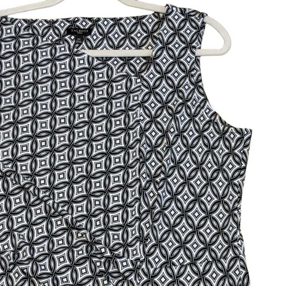 Talbots sleeveless black white geometric rouch si… - image 7