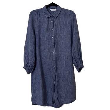 Neu Nomads Size Small Blue Linen Button Up Stripe… - image 1