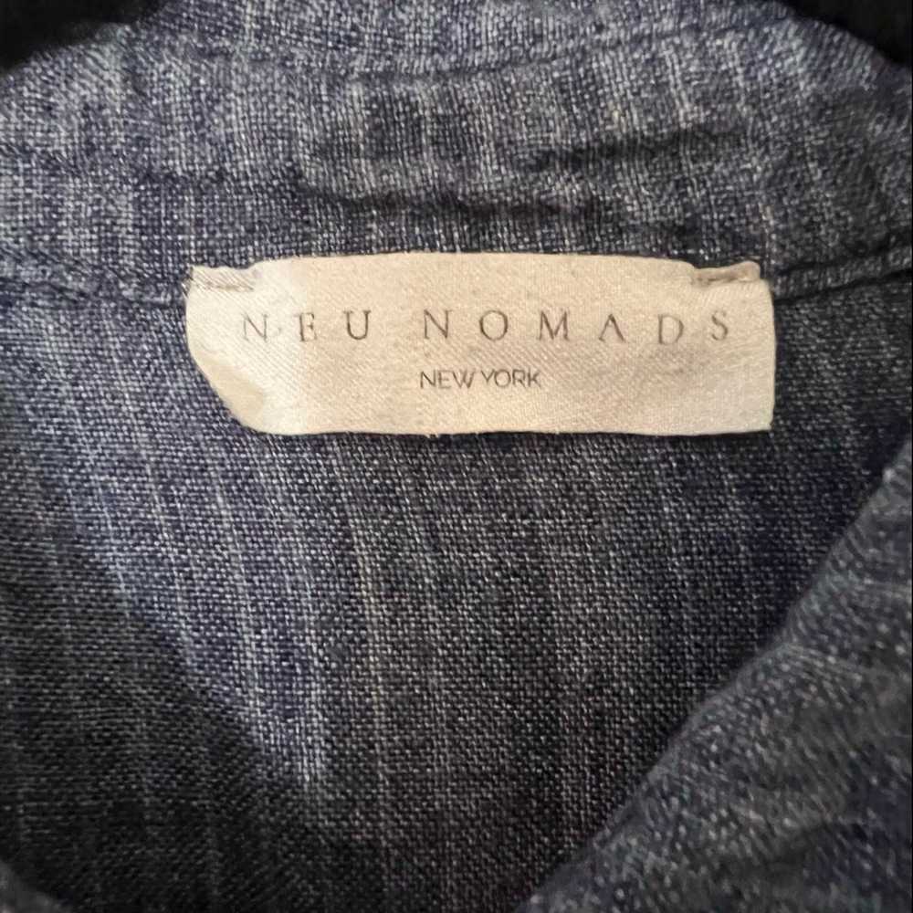 Neu Nomads Size Small Blue Linen Button Up Stripe… - image 7