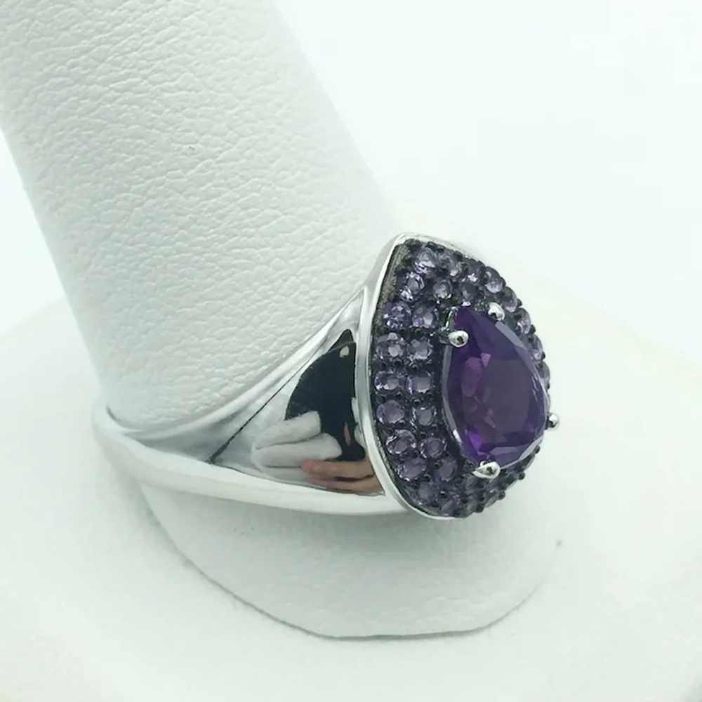 Sterling Silver Amethyst and Tanzanite Ring - image 3