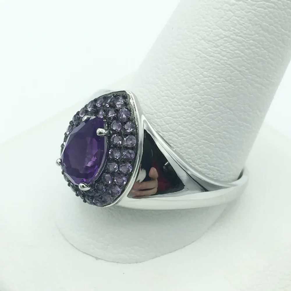 Sterling Silver Amethyst and Tanzanite Ring - image 4