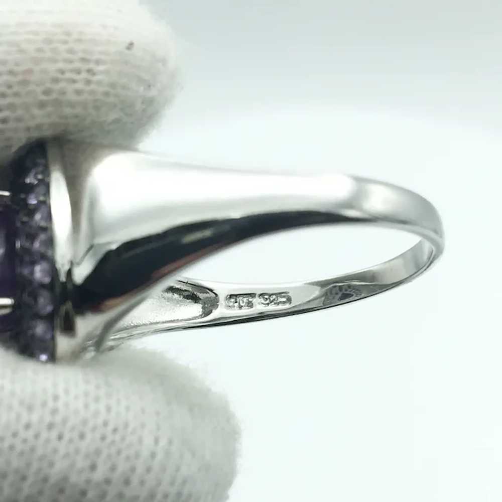 Sterling Silver Amethyst and Tanzanite Ring - image 5