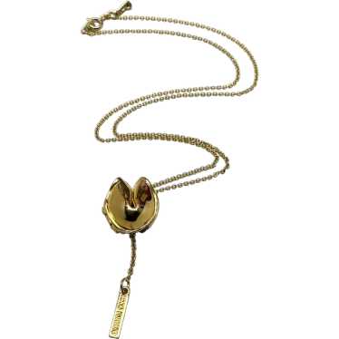 New Gold Fortune Cookie Necklace Gold. New Gold Fo