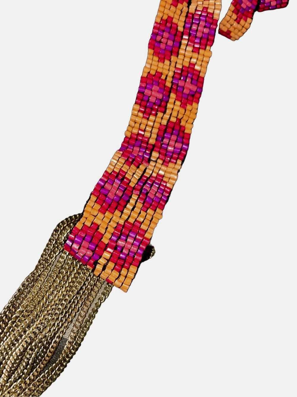 Vintage Vintage Huichol Beaded Metal Fringe 90’s … - image 1