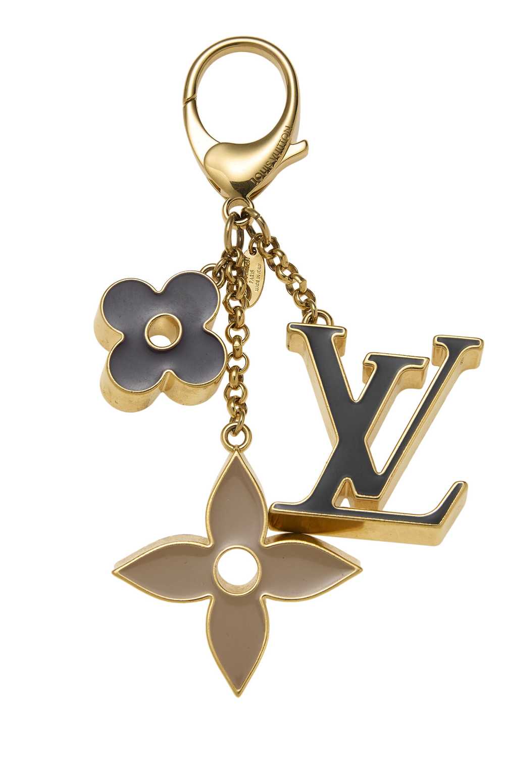 Gold & Multicolor Fleur De Monogram Bag Charm - image 1