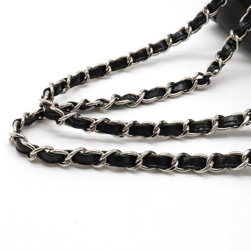 Chanel Chain Shoulder Enamel Patent Leather Black… - image 4