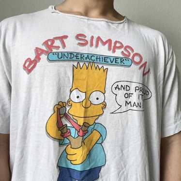 Vintage Vintage Bart Simpson 1989 Graphics White … - image 1