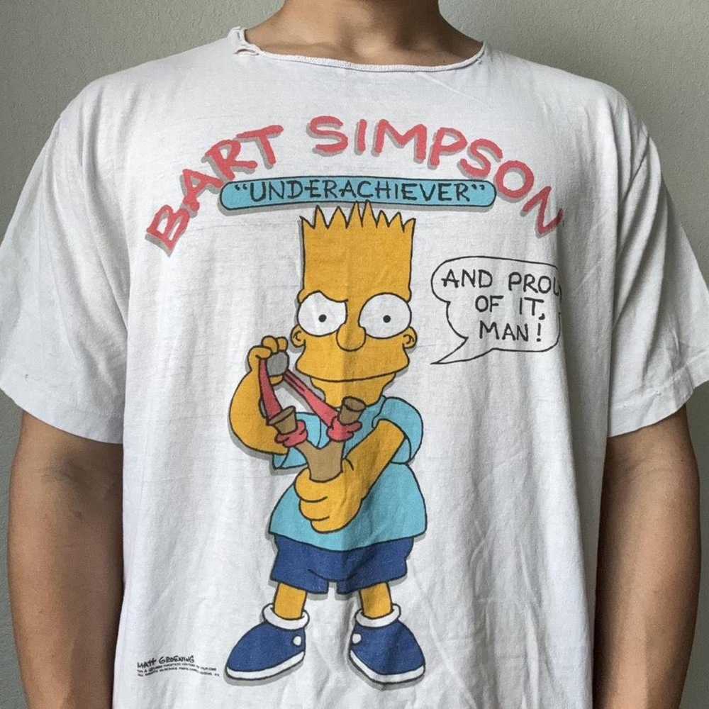 Vintage Vintage Bart Simpson 1989 Graphics White … - image 7