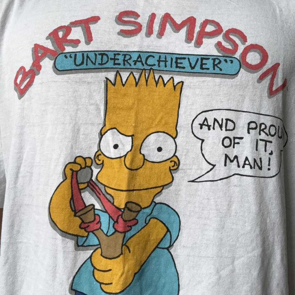 Vintage Vintage Bart Simpson 1989 Graphics White … - image 8