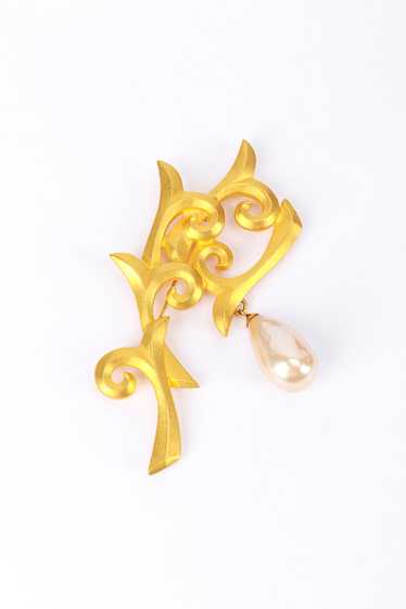 KARL LAGERFELD Pearl Vine Brooch - image 1