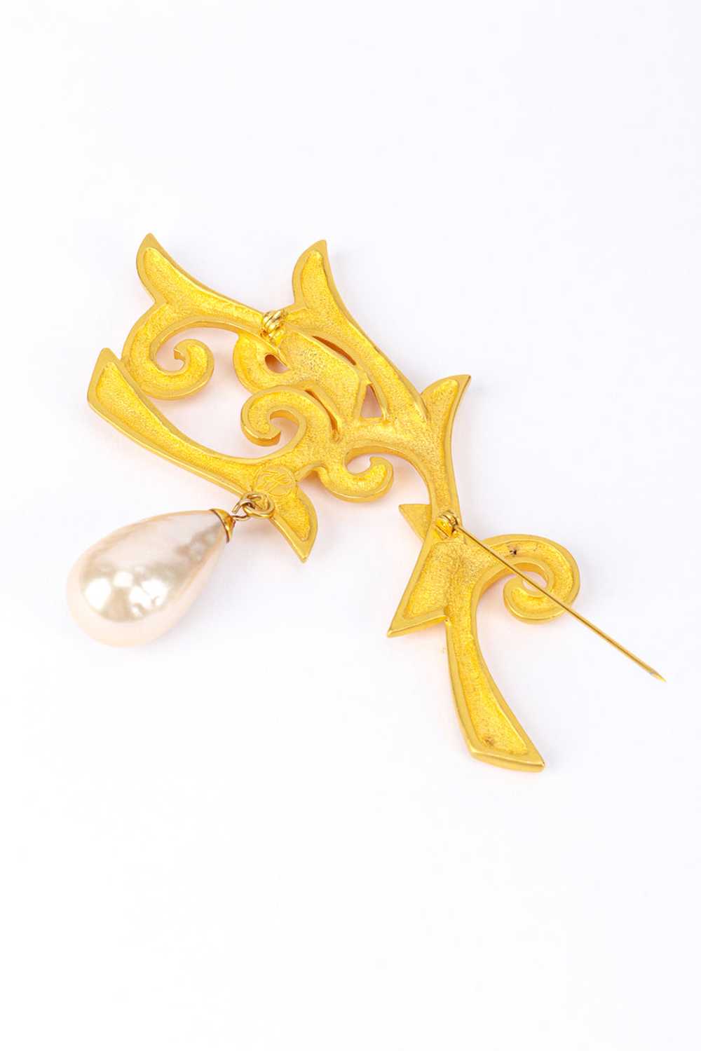 KARL LAGERFELD Pearl Vine Brooch - image 7