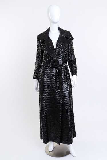 Long Sequin Trench Coat