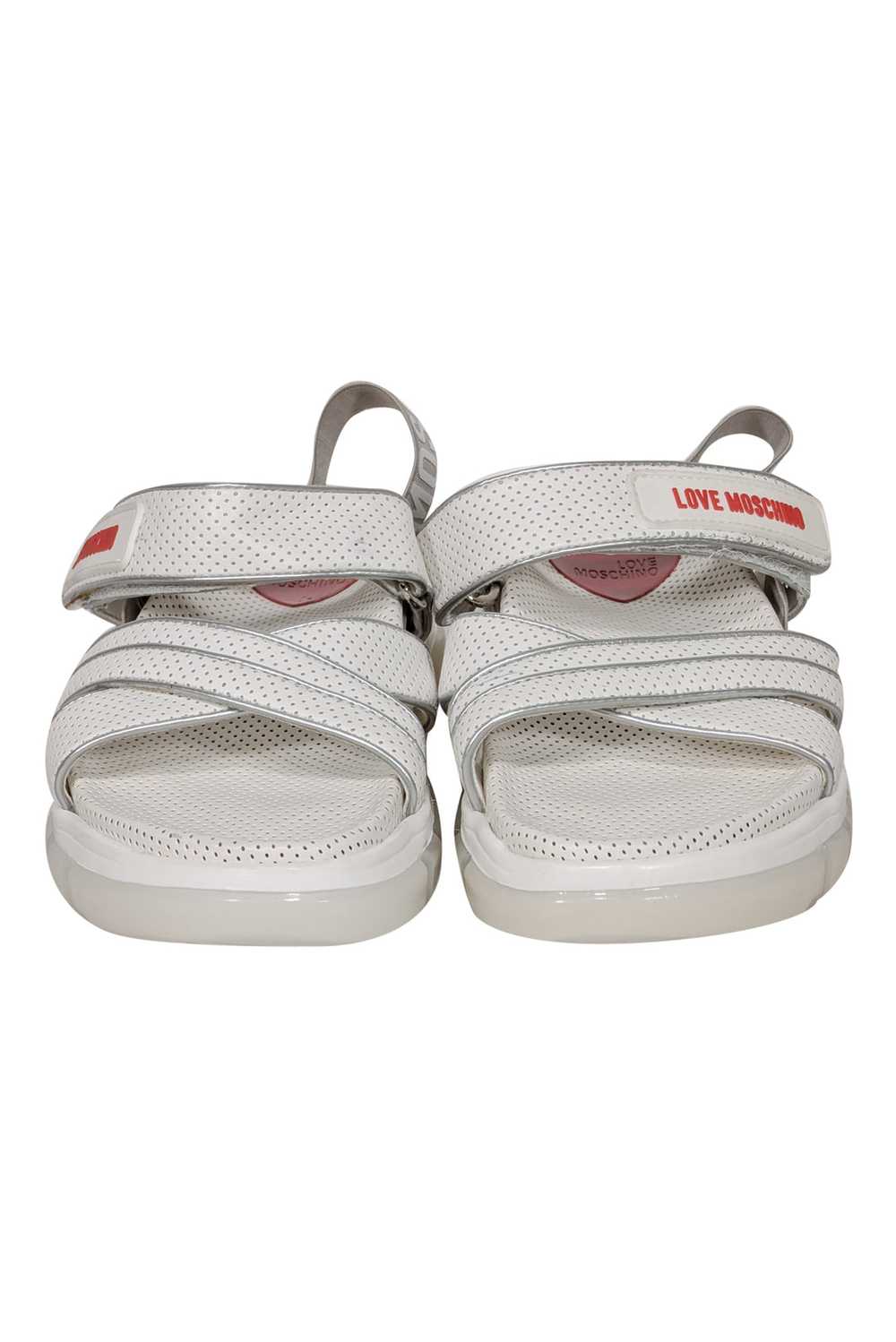 Love Moschino - White Velcro Strappy Sandals Sz 7 - image 2