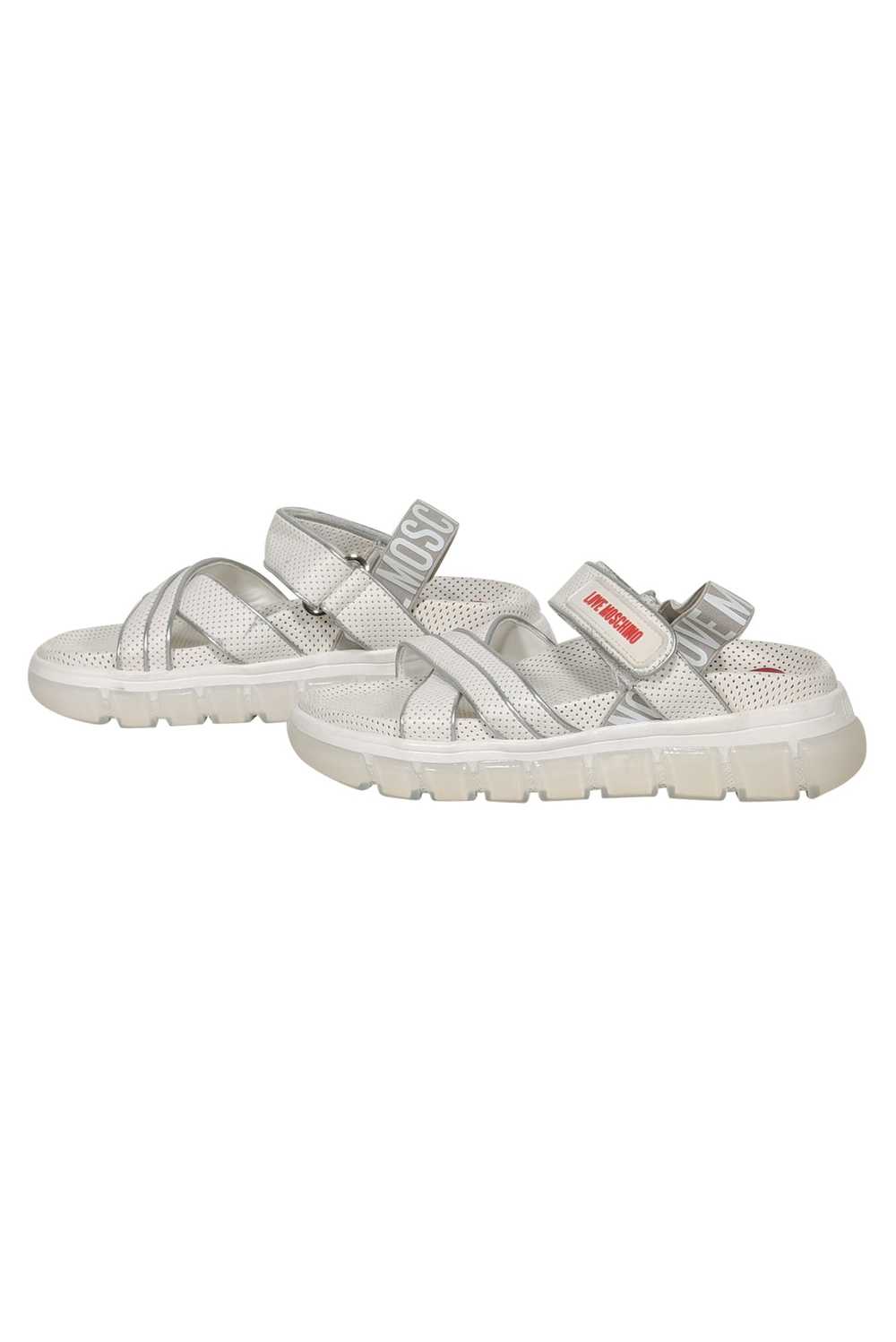 Love Moschino - White Velcro Strappy Sandals Sz 7 - image 3