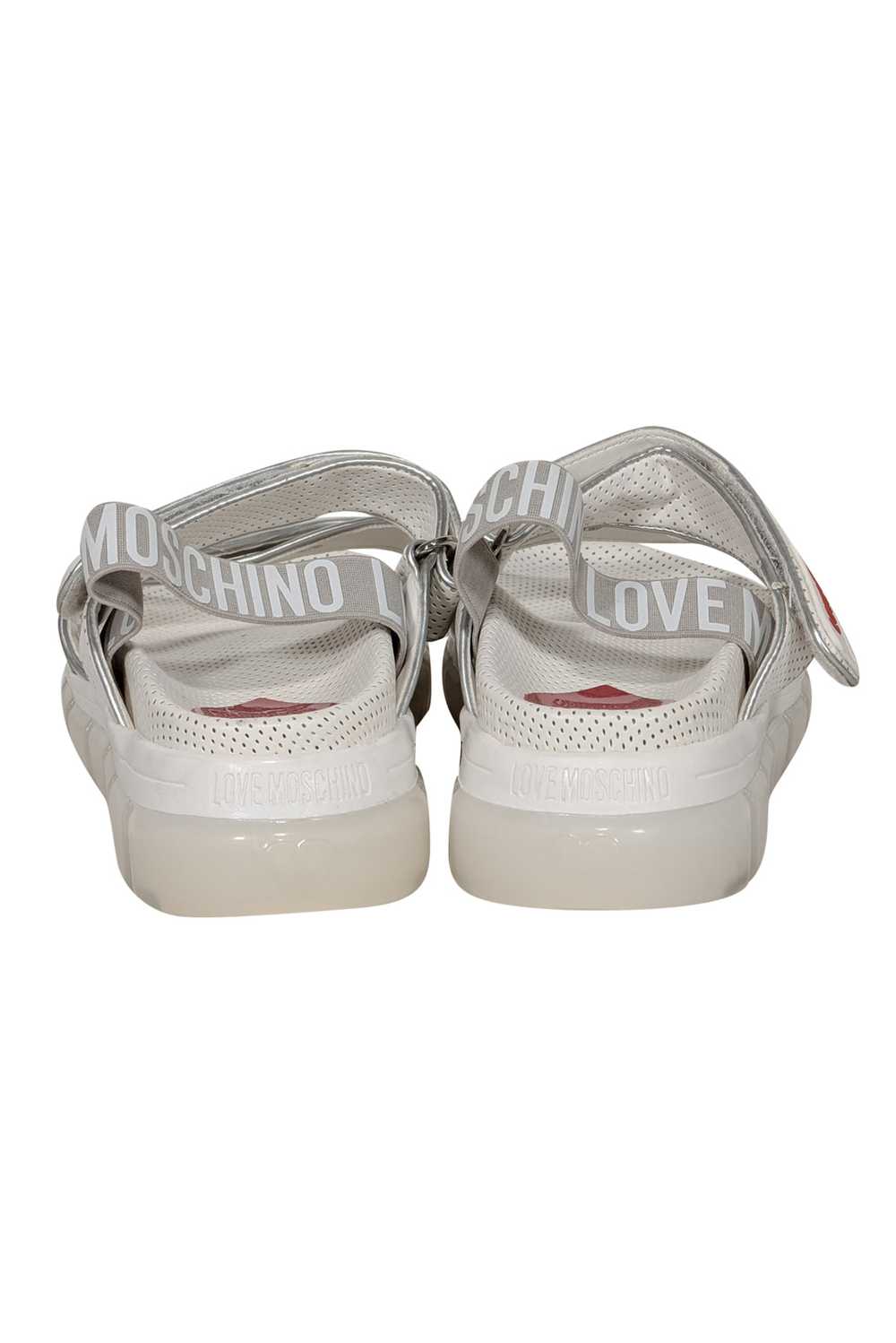 Love Moschino - White Velcro Strappy Sandals Sz 7 - image 4