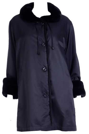 1990s Isaac Mizrahi Black All Weather Rain Coat w/