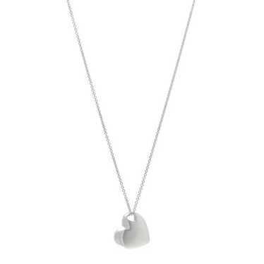 TIFFANY Sterling Silver Puffed Heart Pendant Neck… - image 1