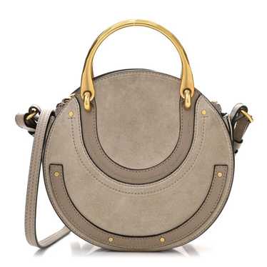 CHLOE Calfskin Suede Small Pixie Bag Motty Grey