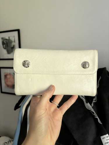 Chrome Hearts RHODIUM WHITE LEATHER WAVE WALLET