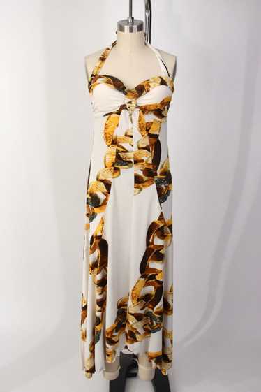 Roberto Cavalli Snake Adorned Halter Dress*