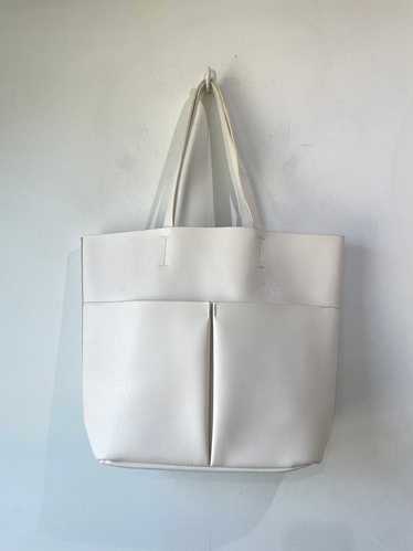 Neiman Marcus White Faux Leather Bag