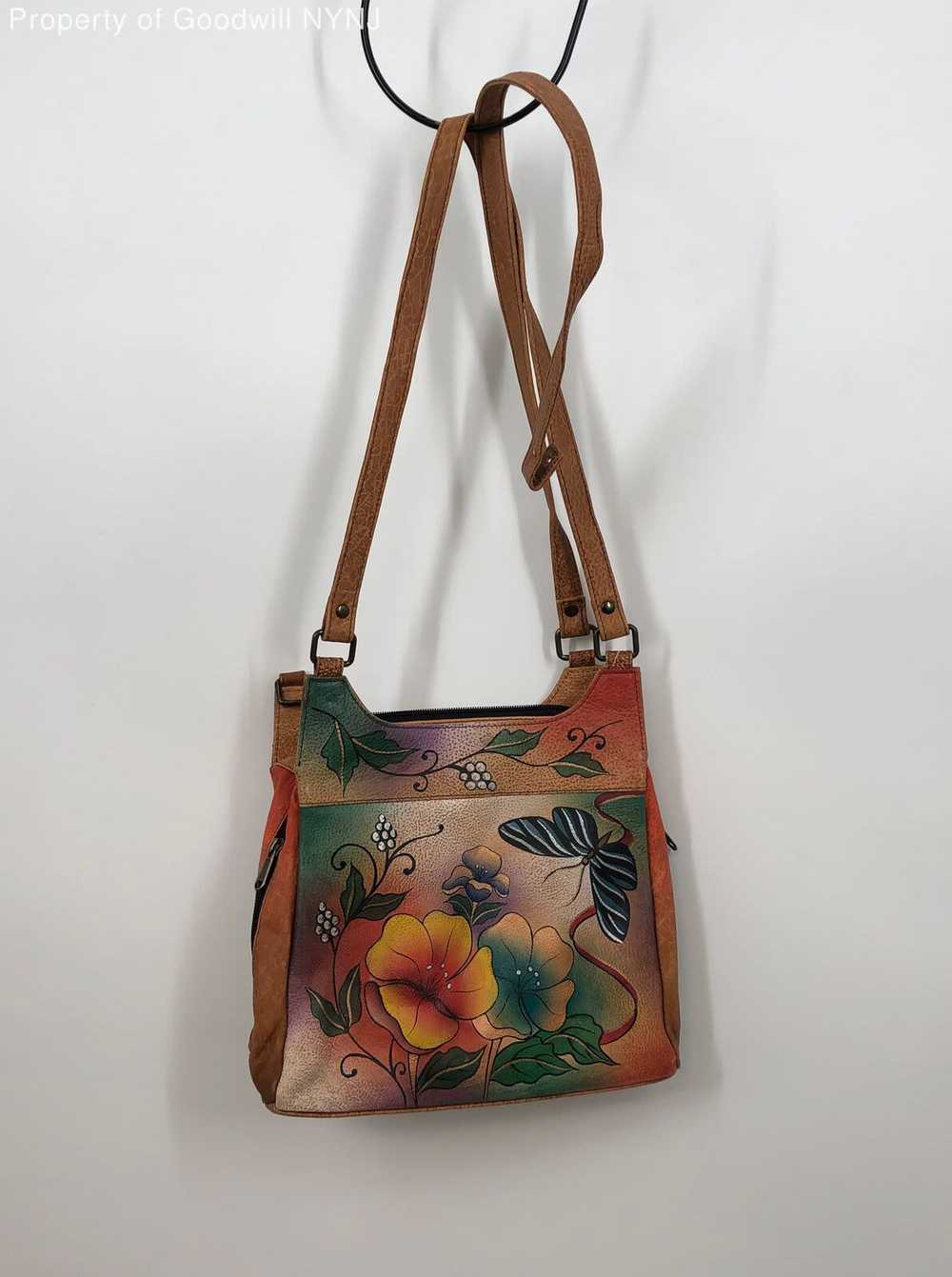 Anuschka Butterfly Garden Hand Painted Leather Bag - image 1